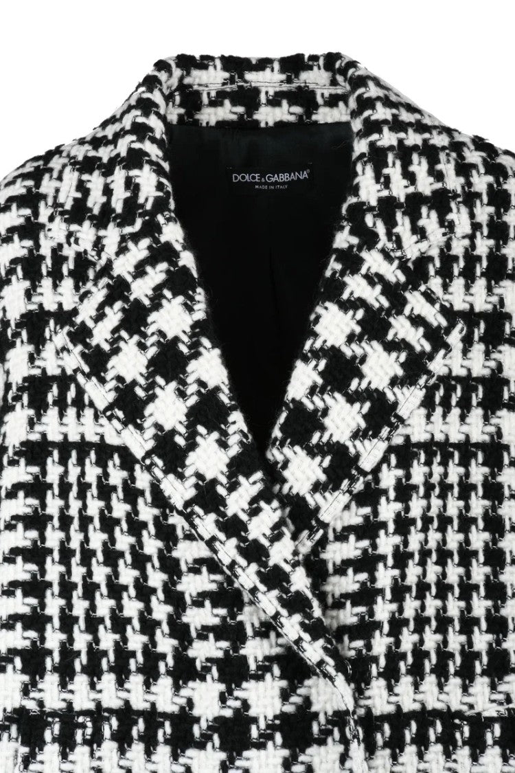 Dolce & Gabbana Mixed Fibre Coat - Black/White