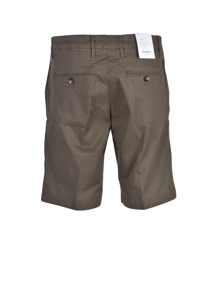 Officina 36 Military Green Cotton Elastane Men Bermuda Shorts