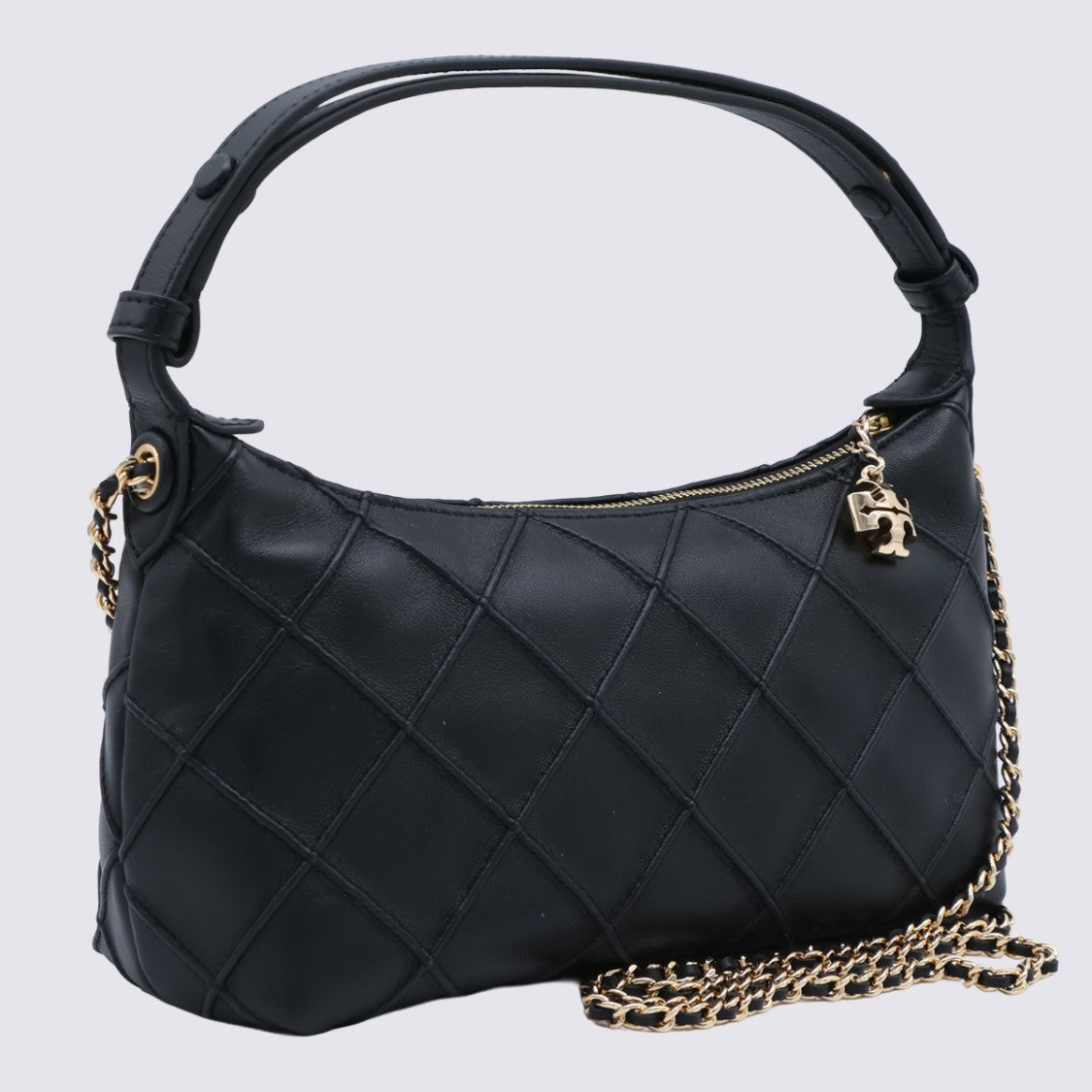 Tory Burch Rectangular Quilted Handbag With Gold-Tone Chain Detail