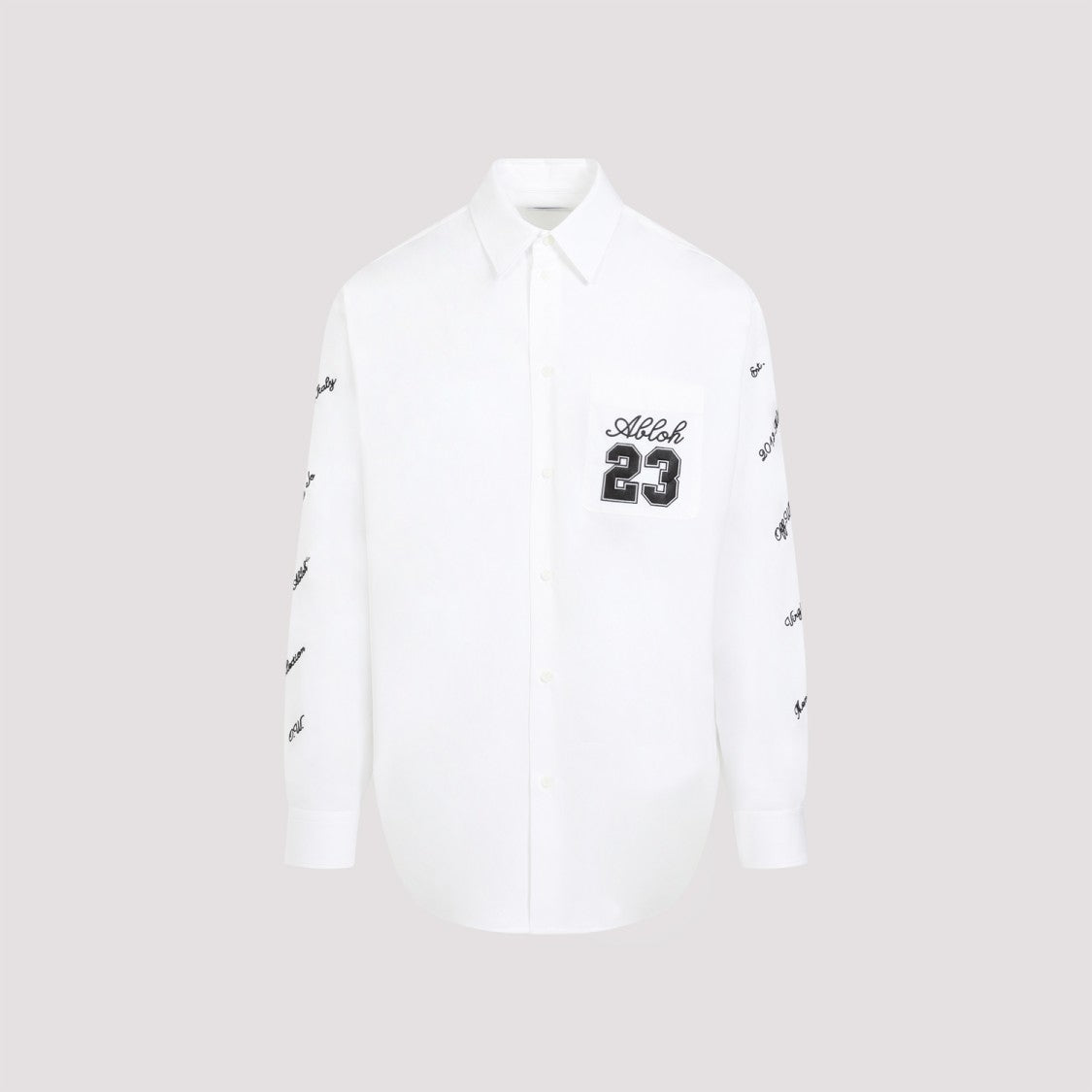 Off-White 23 Logo Heavycot White Black Cotton Overshirt