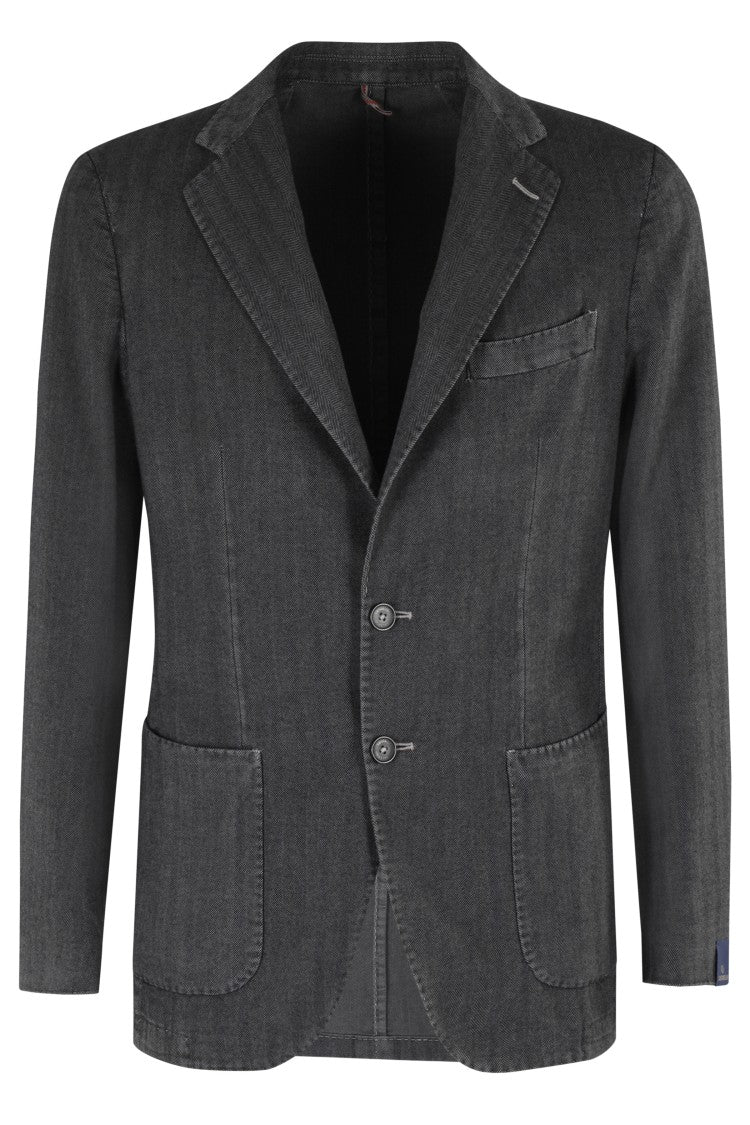 Santaniello Yarn-Dyed Resca Blazer Jacket