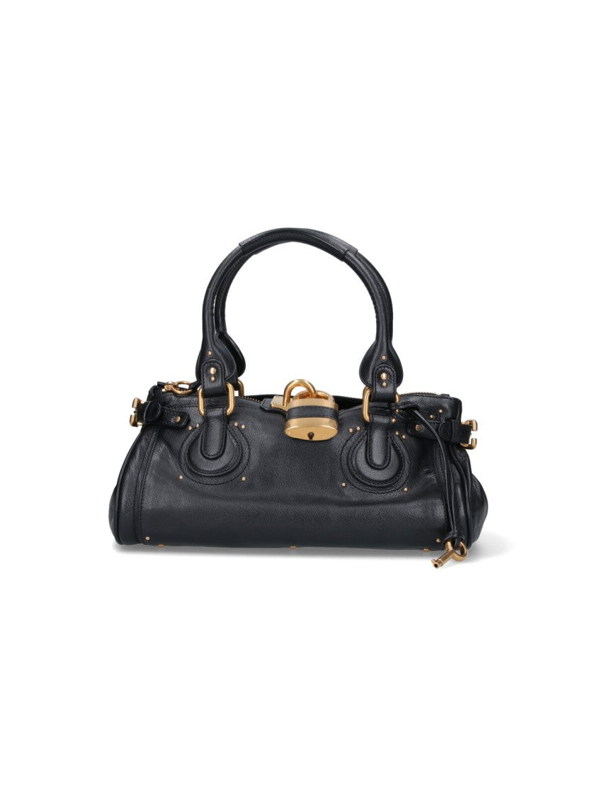 Chloé "Paddington" Shoulder Bag, In Black Buffalo Leather