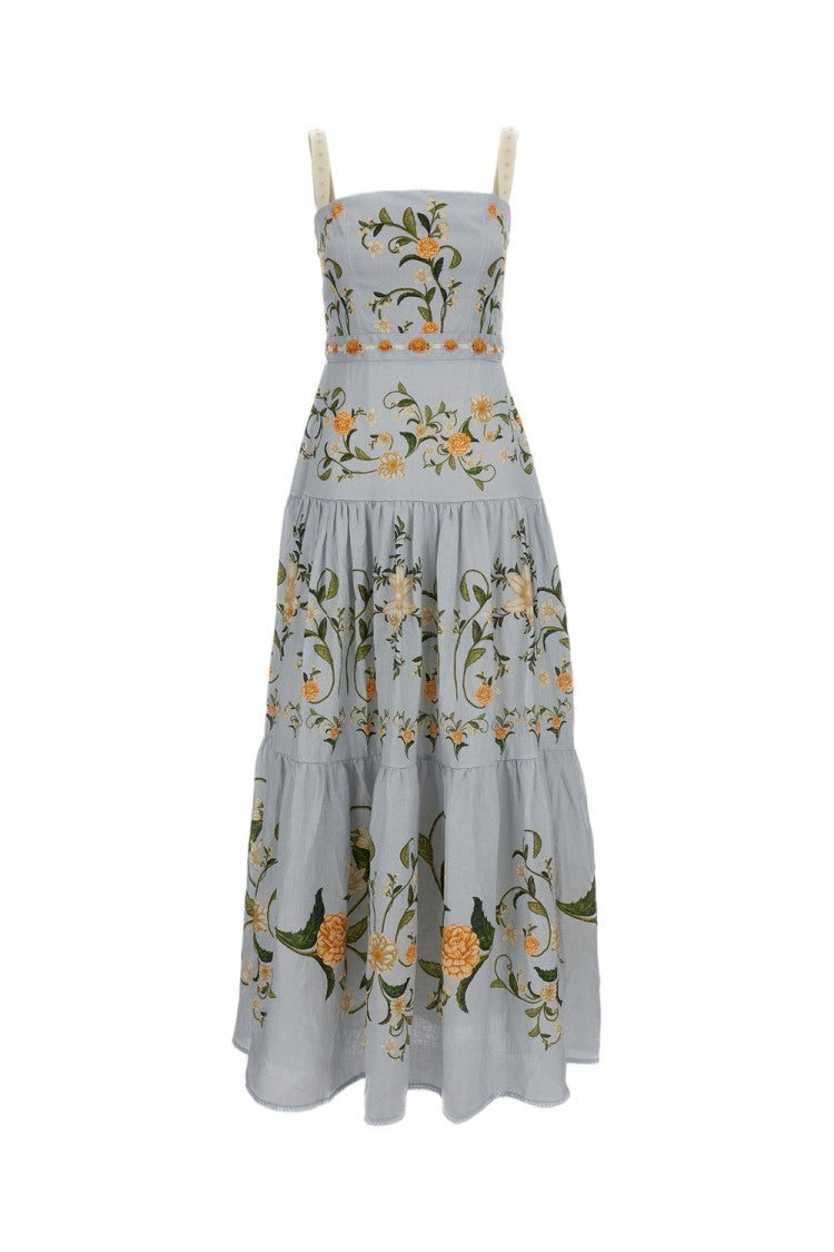 Agua By Agua Bendita Light Blue Lima Floral Dress