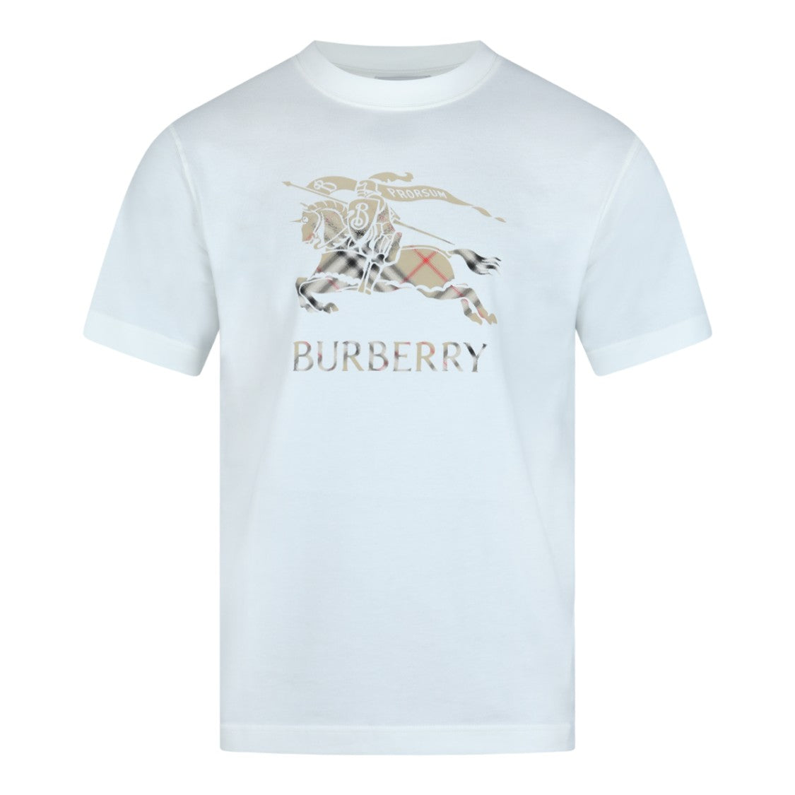 Burberry White T-Shirt With Knight Graphic