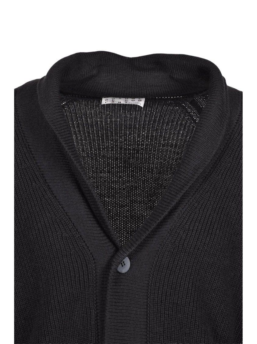 Cashmere Company P. Button-Front Knit Cardigan With Shawl Collar And Ribbed Detail