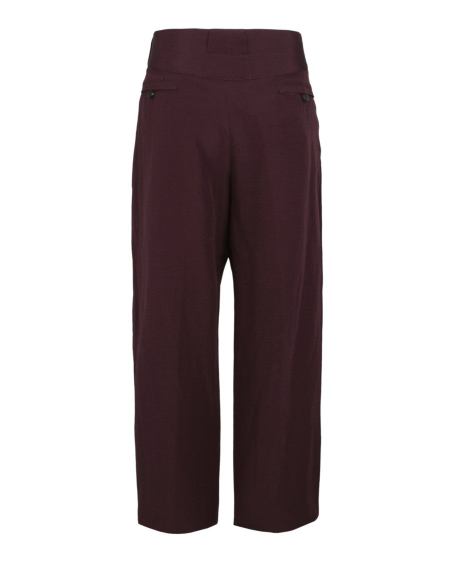 Ferragamo Mid-Rise Wide-Leg Trousers With Contrasting Side Stripes