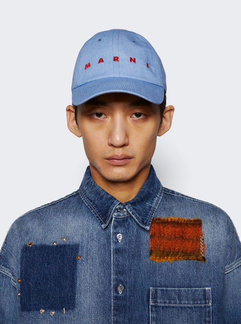 Marni Logo Cap Iris Blue