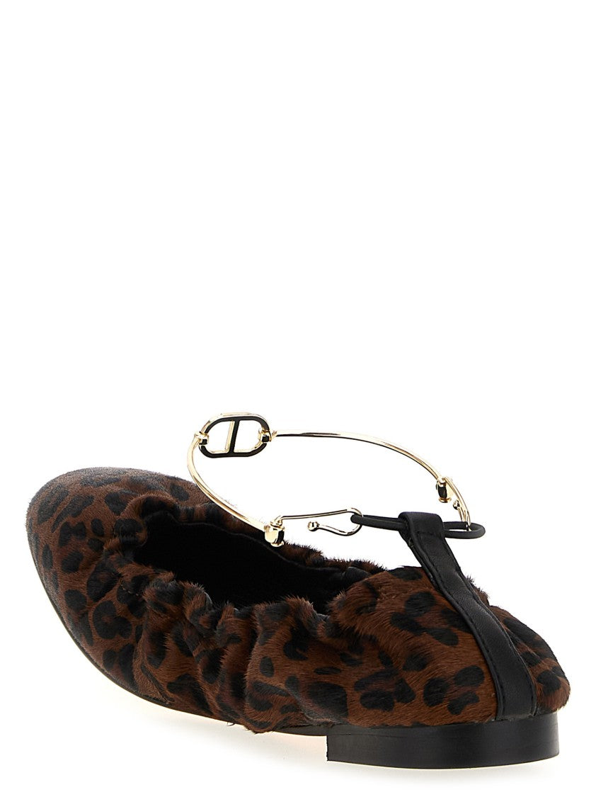Twin-Set Animal Print Ballet Flats