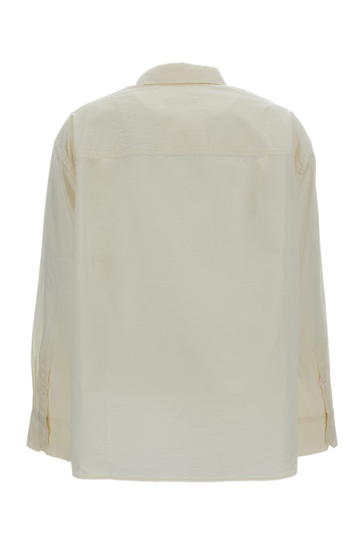 Casey & Casey Chalk Poplin Shirt With Raglan Sleeves And Square Fit