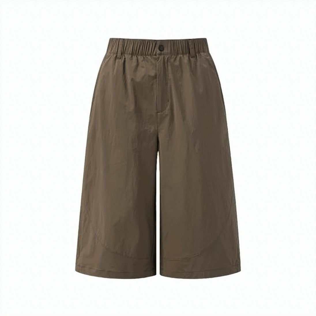 Salomon Mid-Length Brown Shorts With Relaxed Fit And Elastic Waistband