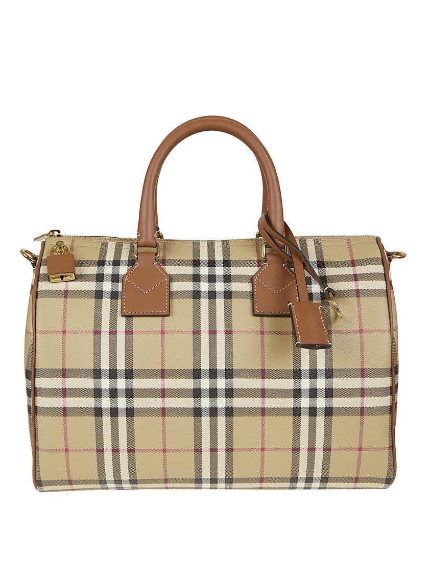 Burberry Classic Checkered Brown Shopper Bag