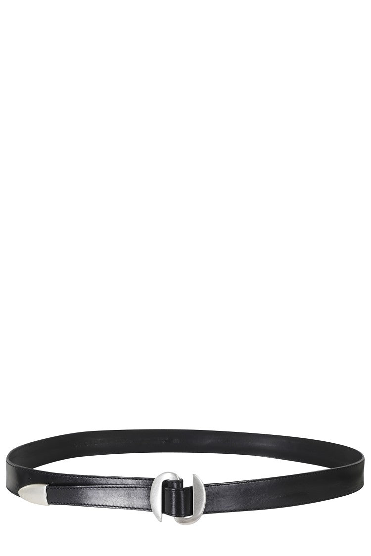 Orciani Black Broken O Silver-Finish Buckled Leather Belt