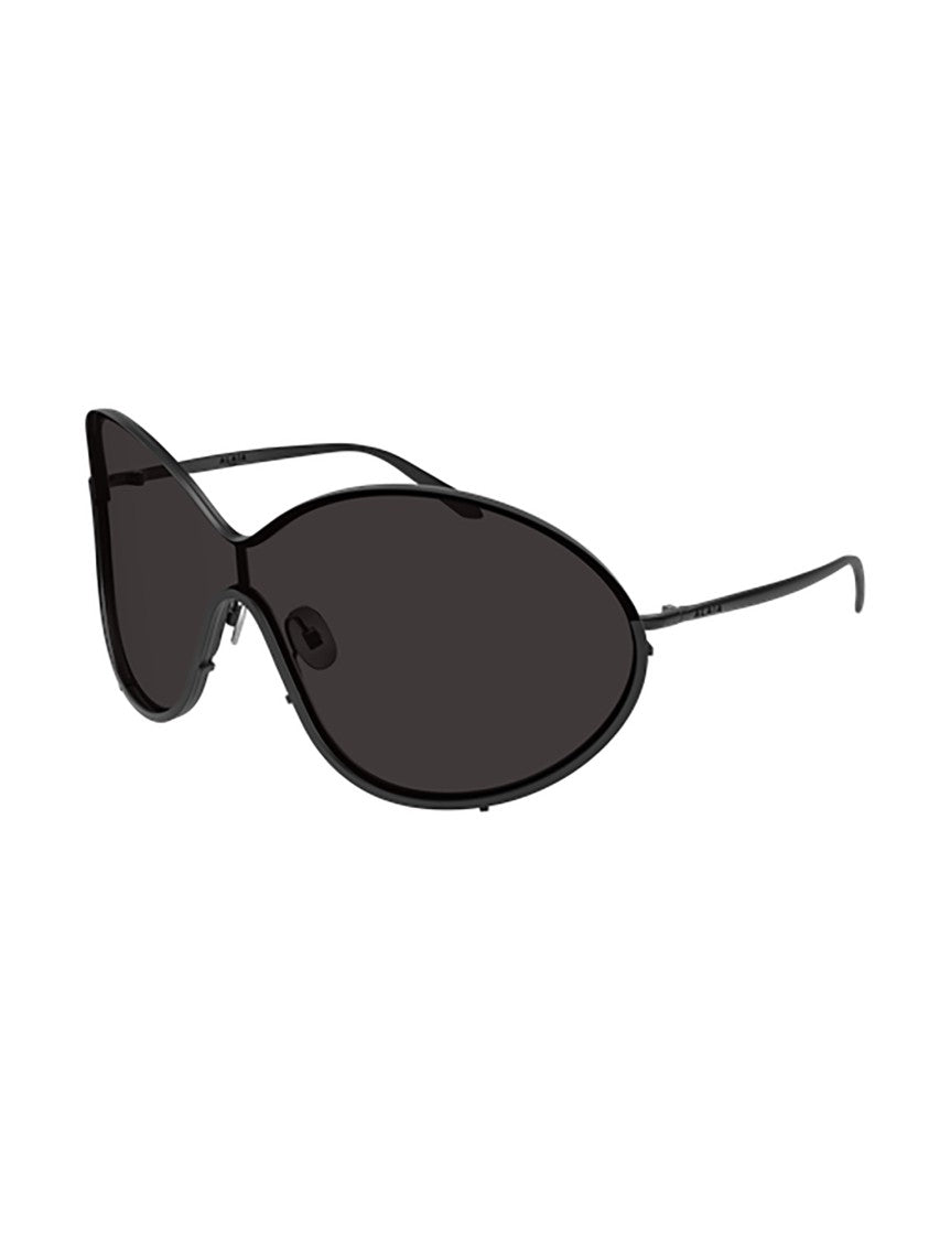 Alaïa Elongated Oval Metal Frame Sunglasses