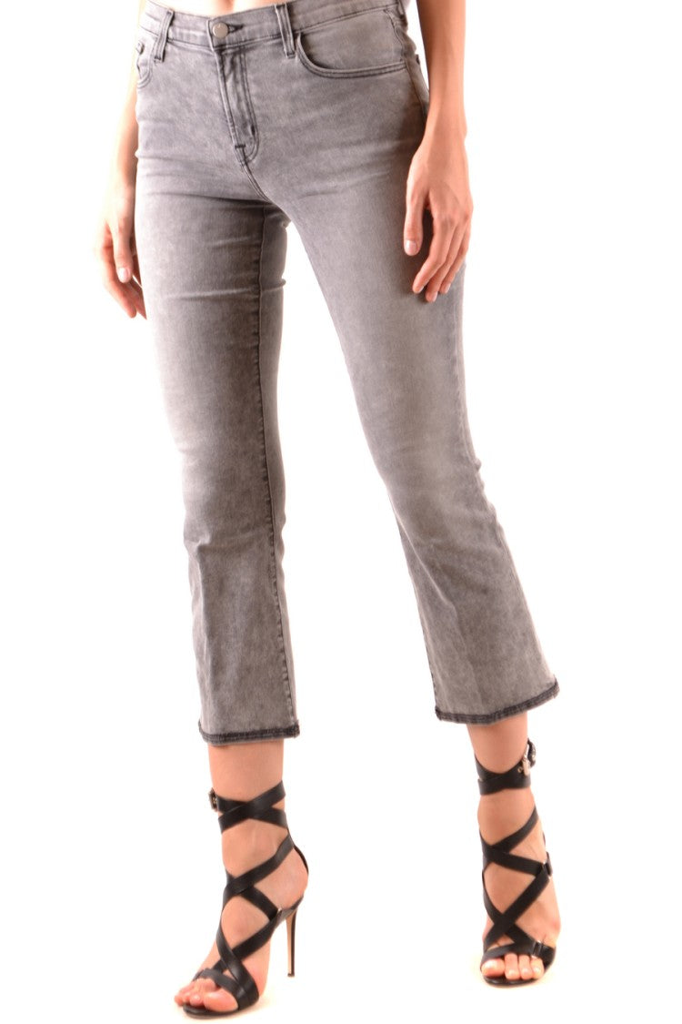 J Brand Cropped Grey Jeans With Flared Leg