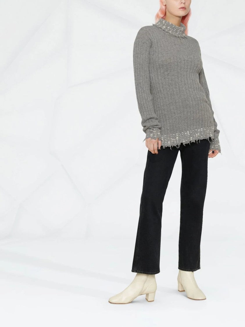 Marni Raw-Cut Edge High-Neck Knitted Jumper