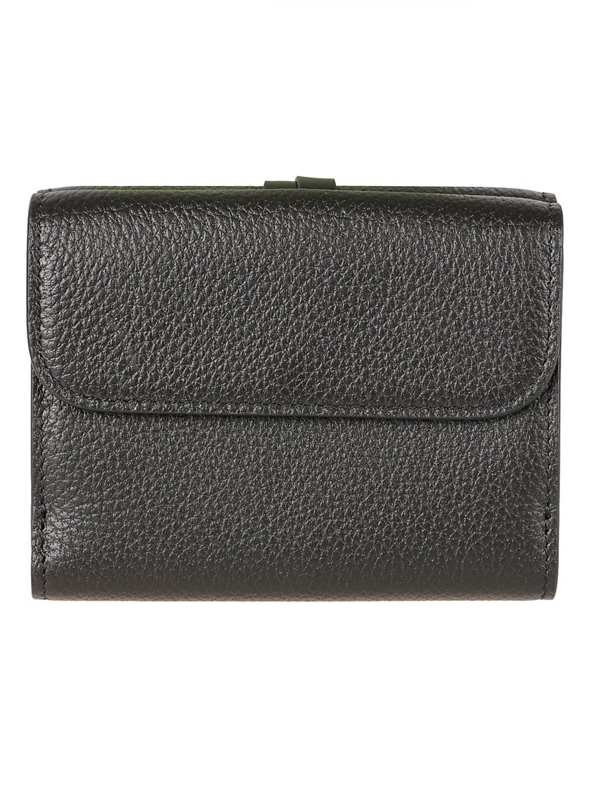 Chloé Textured Calf Leather Wallet With Gold-Tone Accents