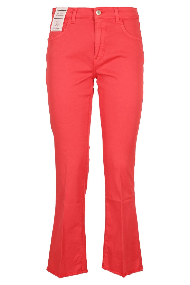 Re-Hash Monica-Z Flared Red Denim Jeans With Practical Pockets