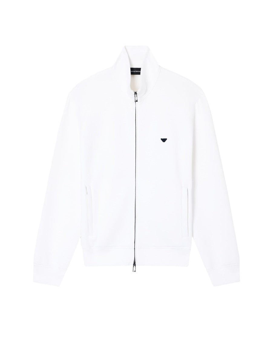 Emporio Armani Double Jersey Sweatshirt With Micro Eagle Embroidery