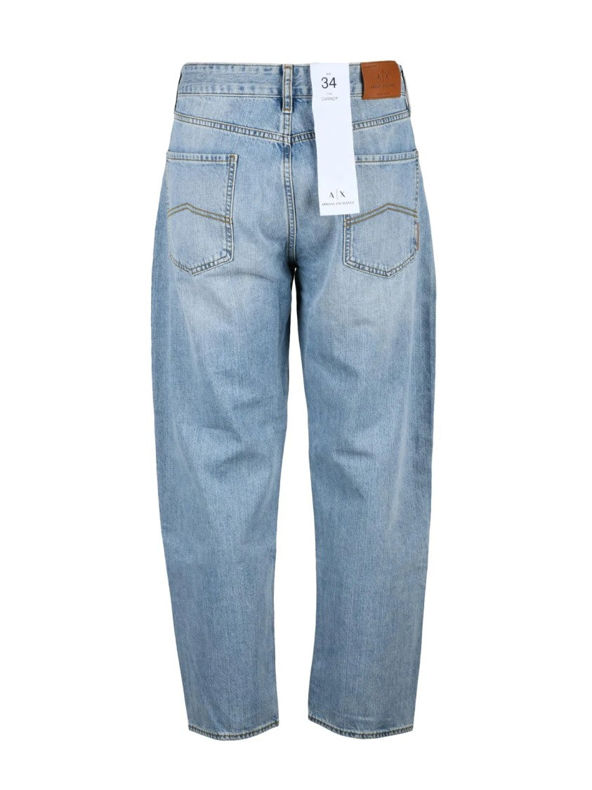 Armani Exchange Blue Cotton Men Carrot Fit Jeans