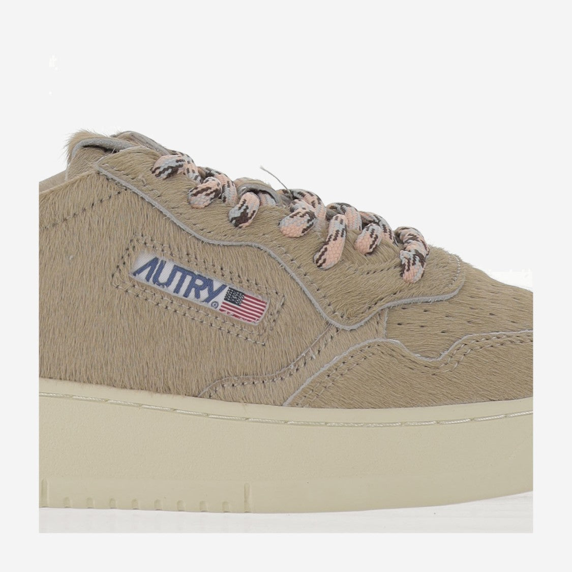 Autry Beige Suede Medalist Low Sneakers With Lace-Up Front