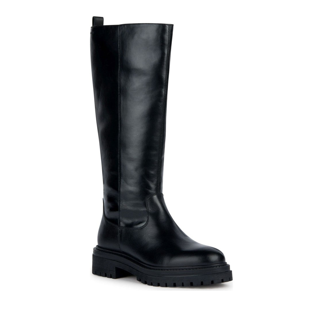 Geox Iridea Black Lugged Sole Zipper Nubuck Boots