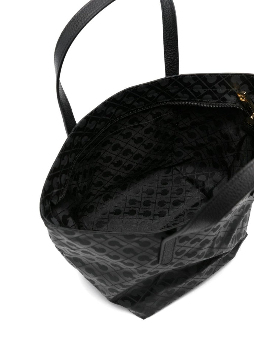 Gherardini Trapezoidal Grey Tote Bag With Zip Interior