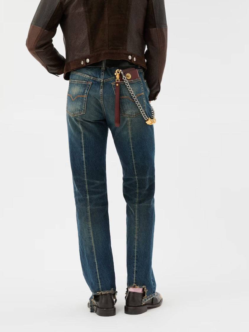Versace Blue Medusa Accessory Denim Jeans