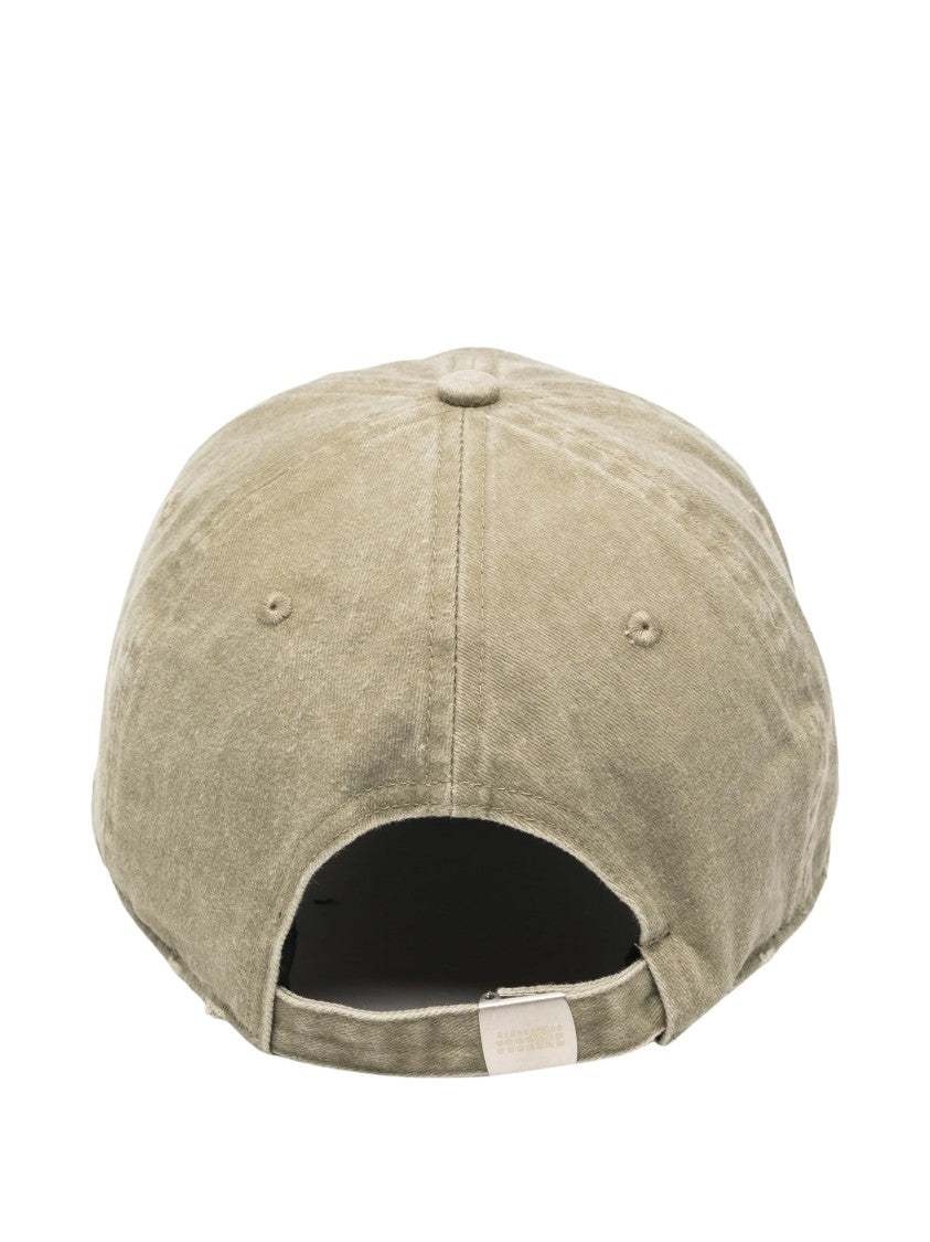 Mm6 By Maison Margiela Logo-Embroidered Distressed Cotton Hat