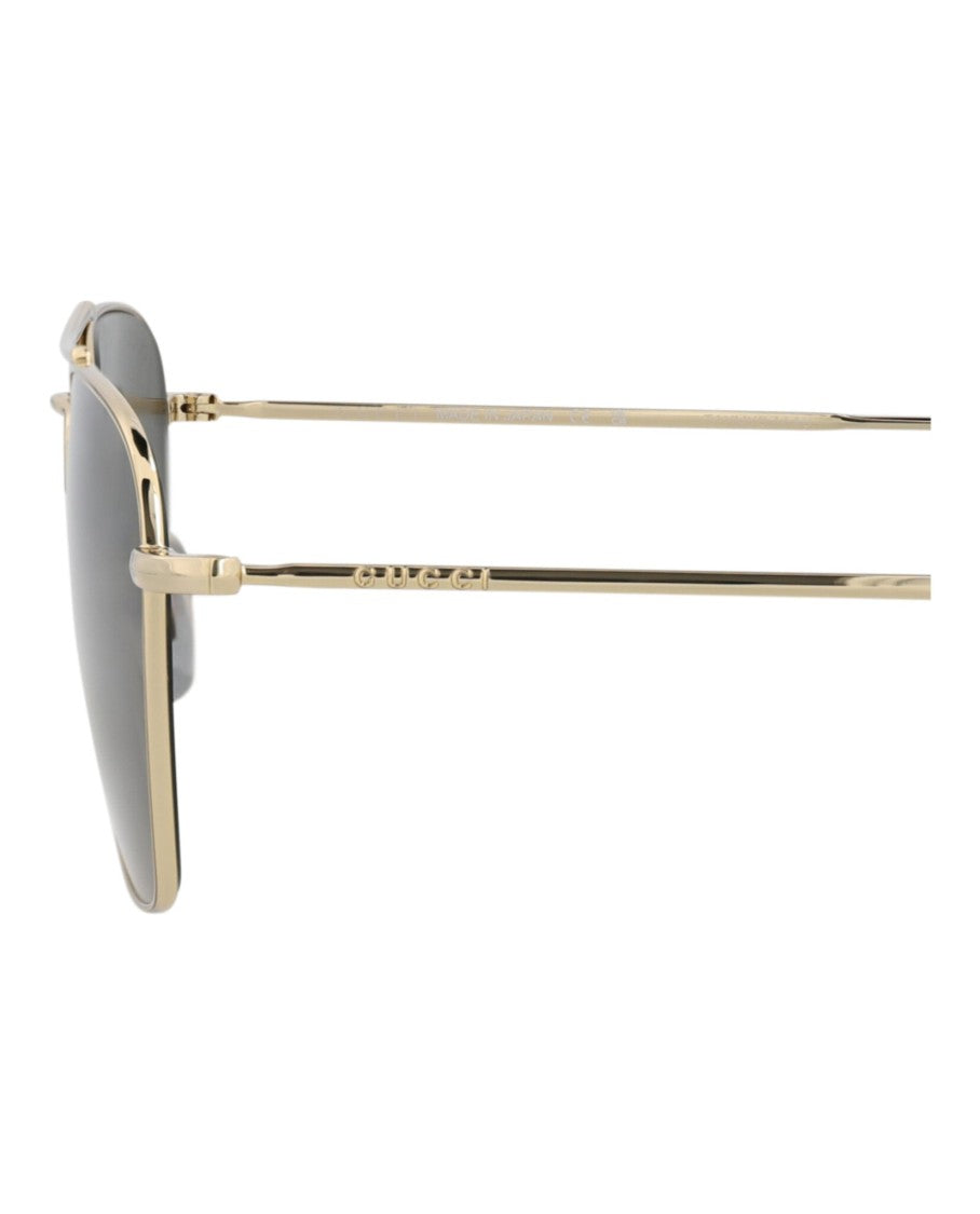Gucci Square-Frame Metal Sunglasses