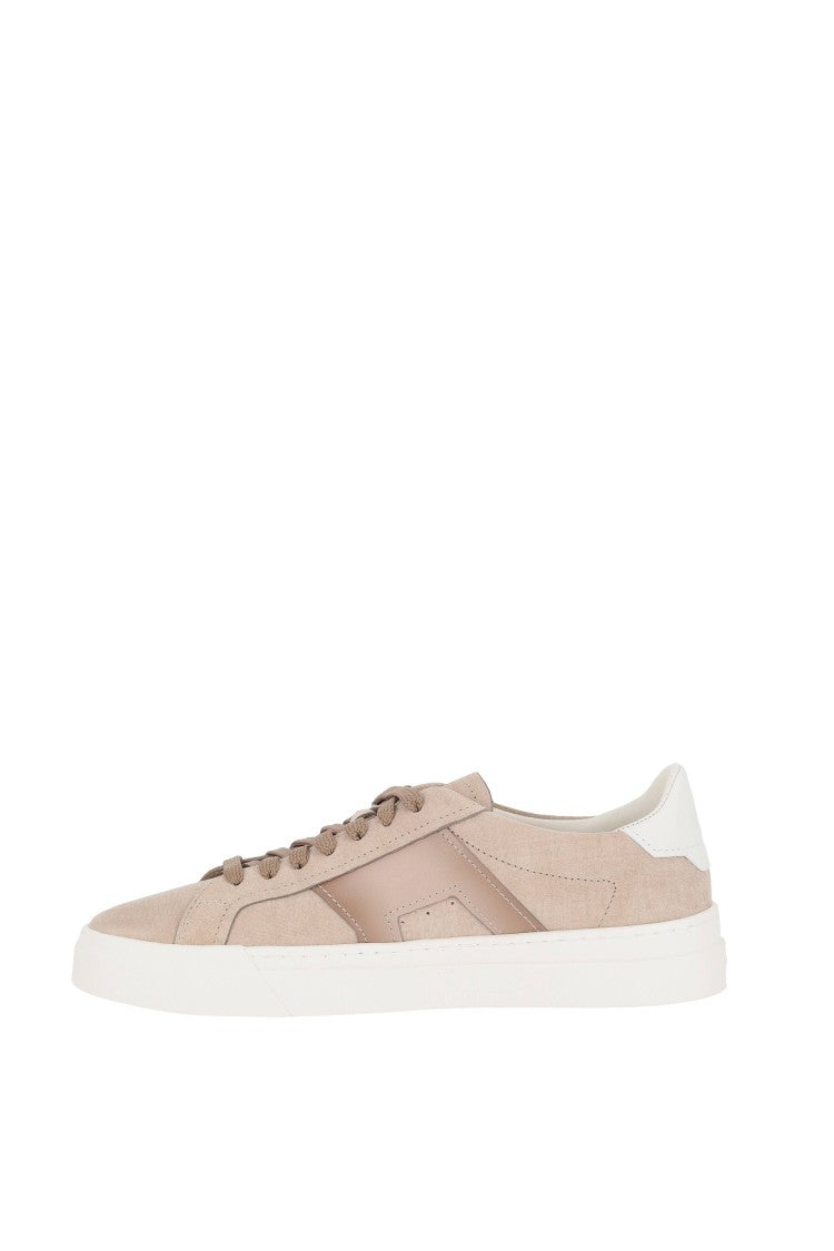 Santoni Leather Double Buckle Sneakers