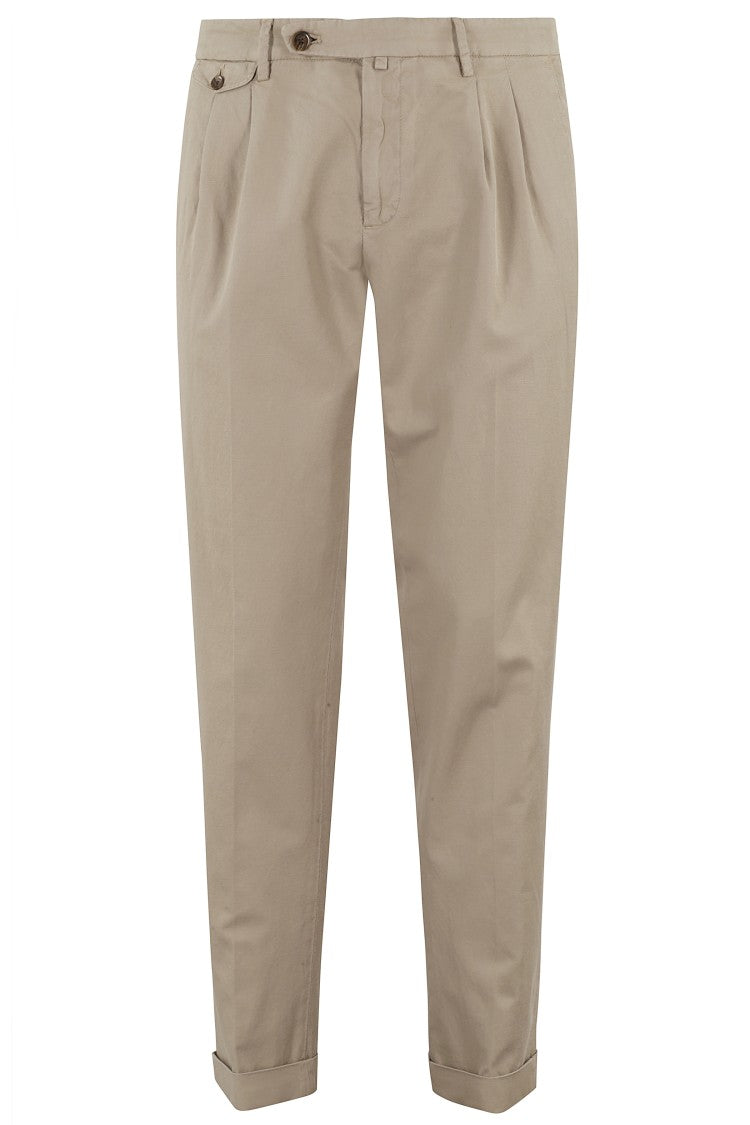 Briglia Tapered Trousers With Double Pleats And Cuffed Hem
