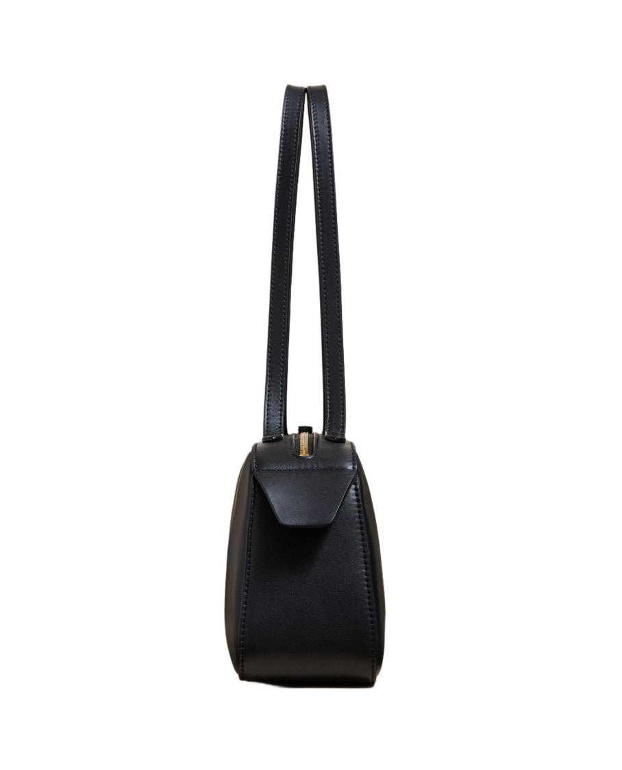 Khaite Elongated Leather Shoulder Bag With Gold-Tone Zip Closure