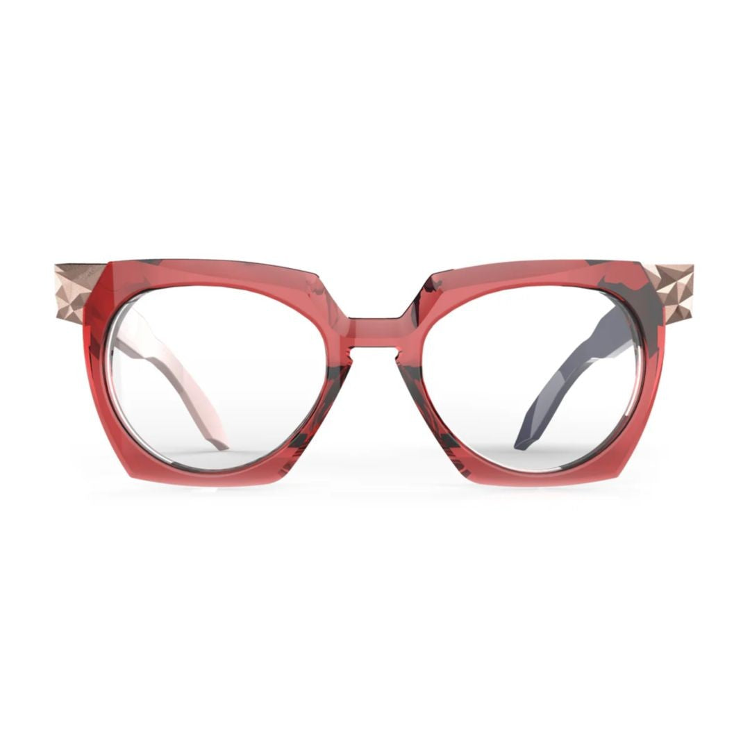 Pugnale L481 V Savage Geometric Frame Eyeglasses With Metallic Stud Accents