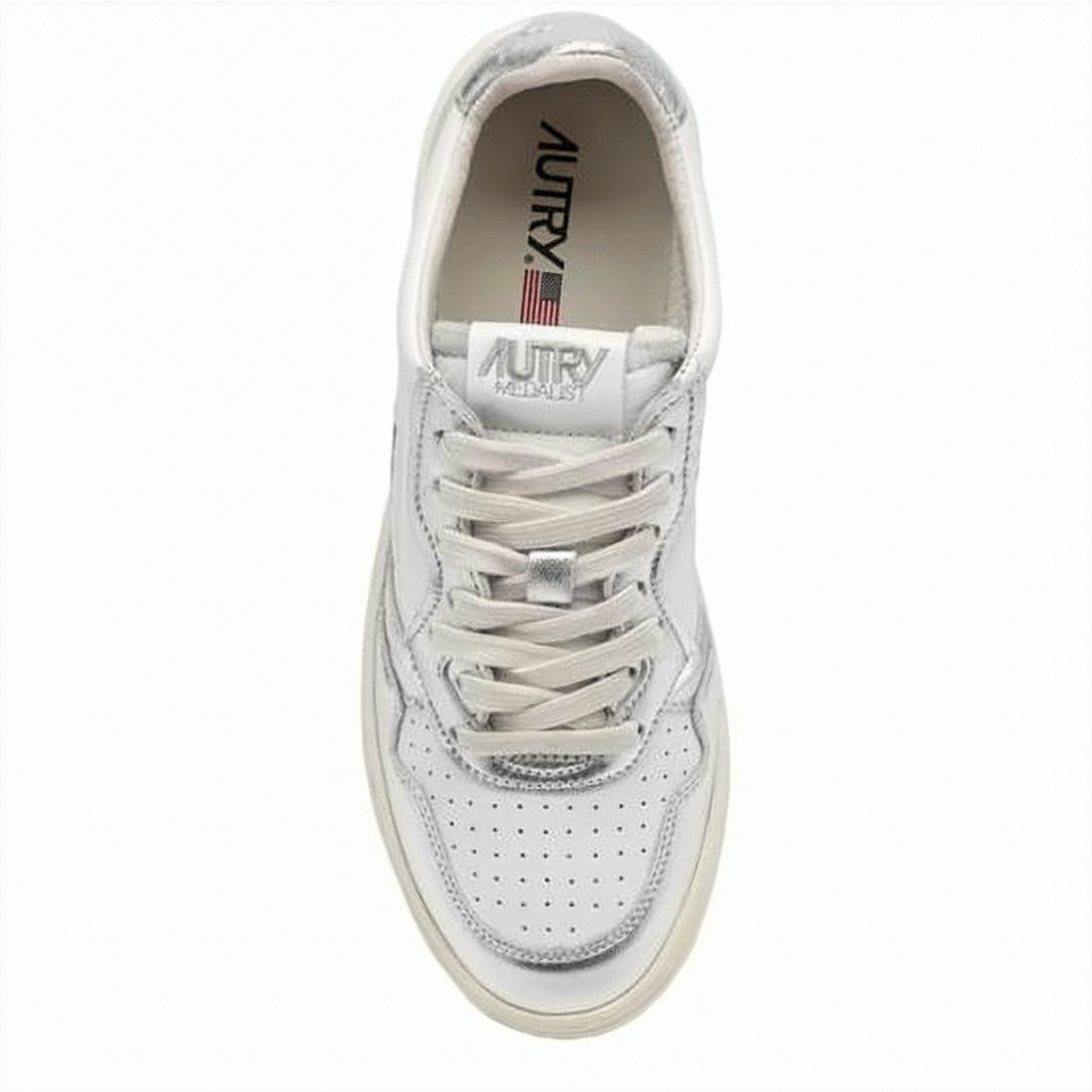 Autry Low-Top Leather Sneakers With Metallic Accents And Breathable Design