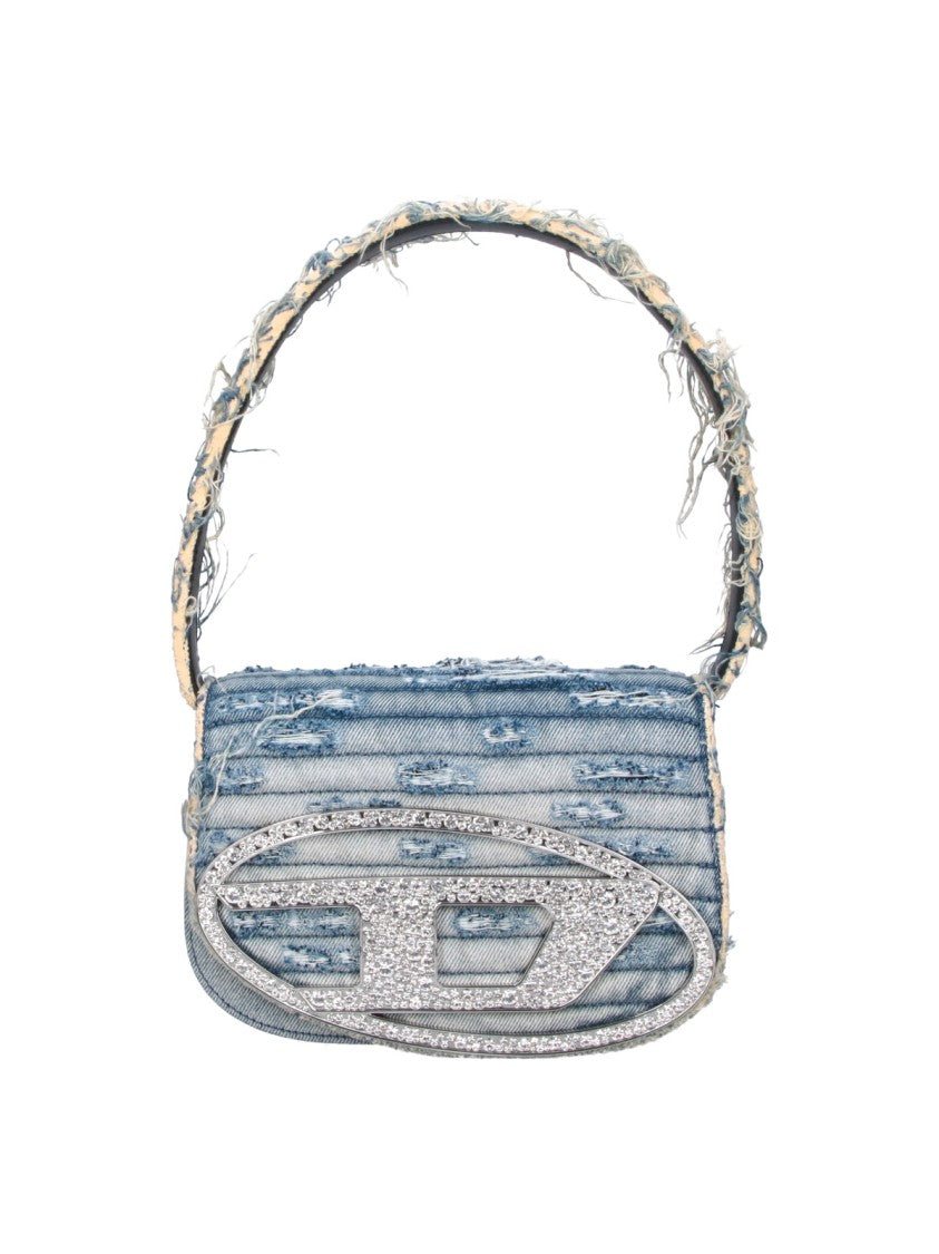 Diesel Light Blue Denim Crystal 1Dr Shoulder Bag