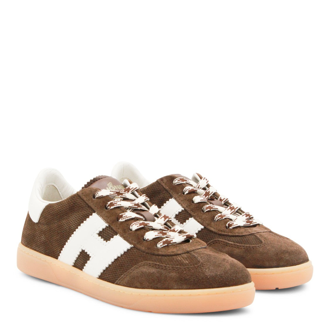 Hogan Brown Leather Sneakers