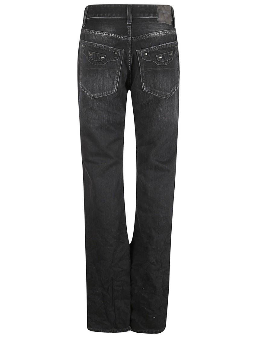 Balenciaga Mid-Rise Black Denim Jeans With Buckle