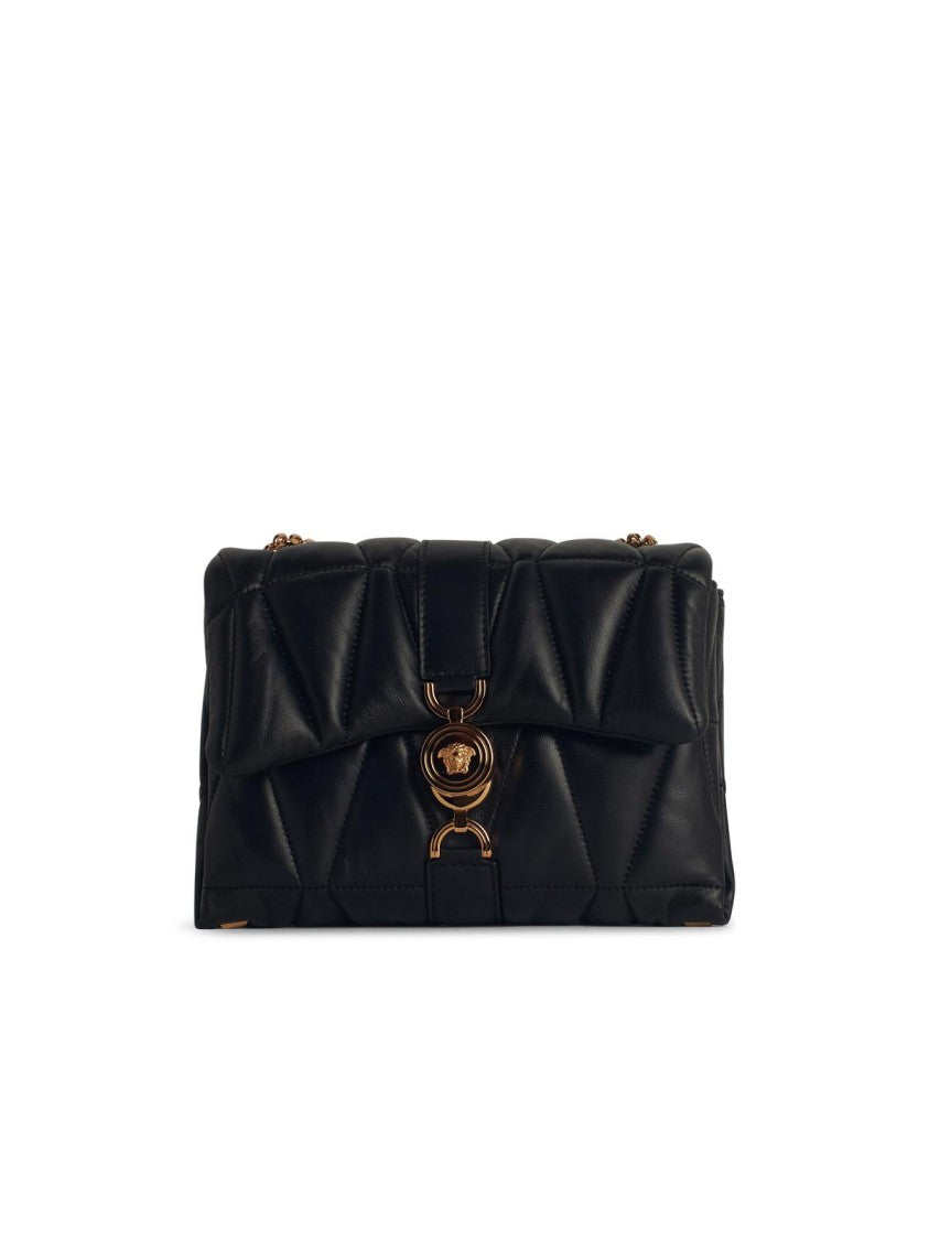 Versace 'Cleio' Black Leather Crossbody Bag