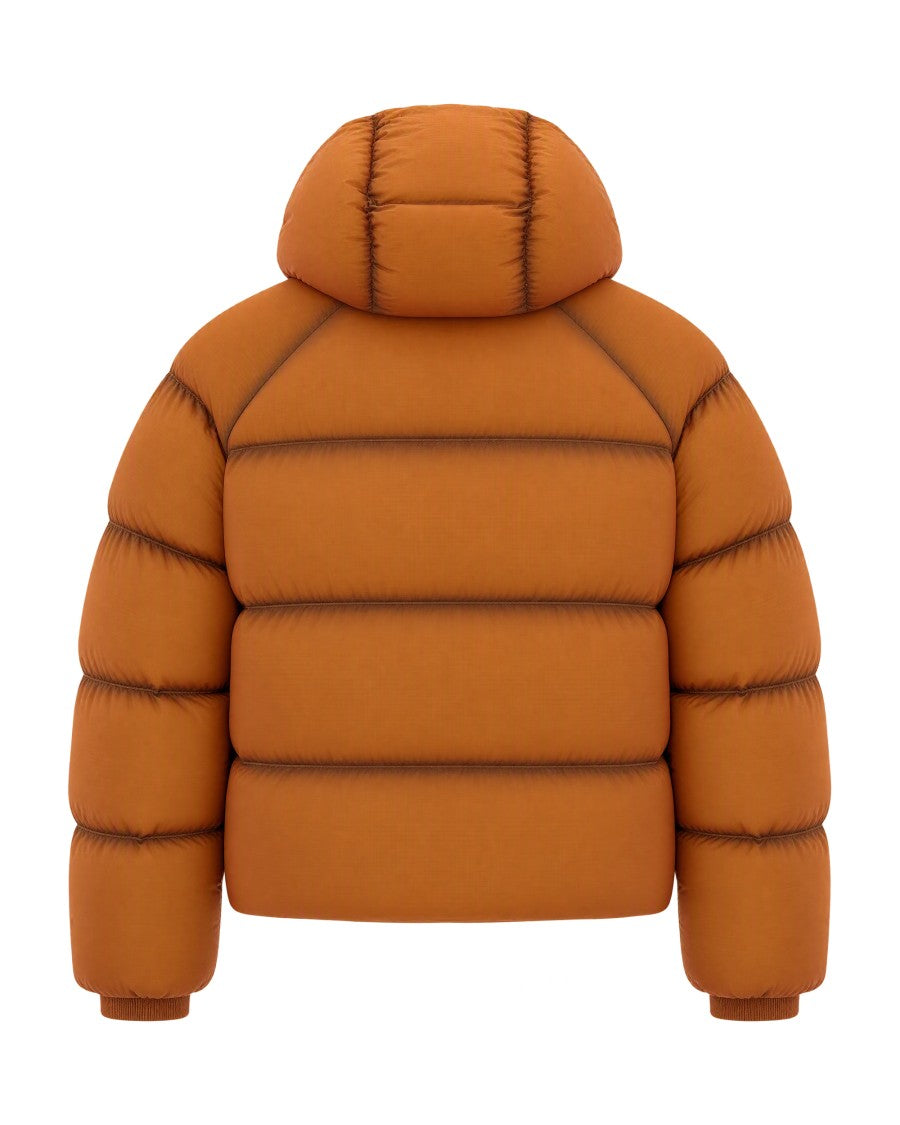 Daily Paper Burnt Orange Channel-Quilted Puffer Jacket