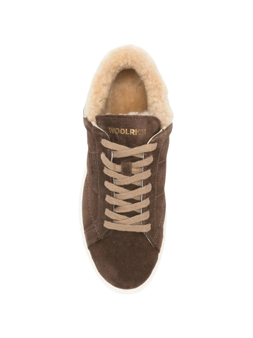 Woolrich Arrow Low-Top Calf Suede Shearling-Lined Sneakers