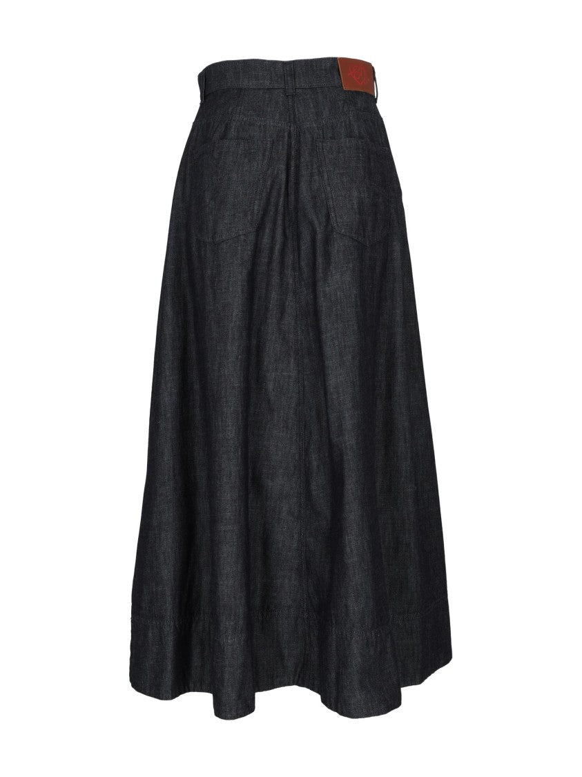 Emporio Armani High-Waisted Flared Midi Skirt