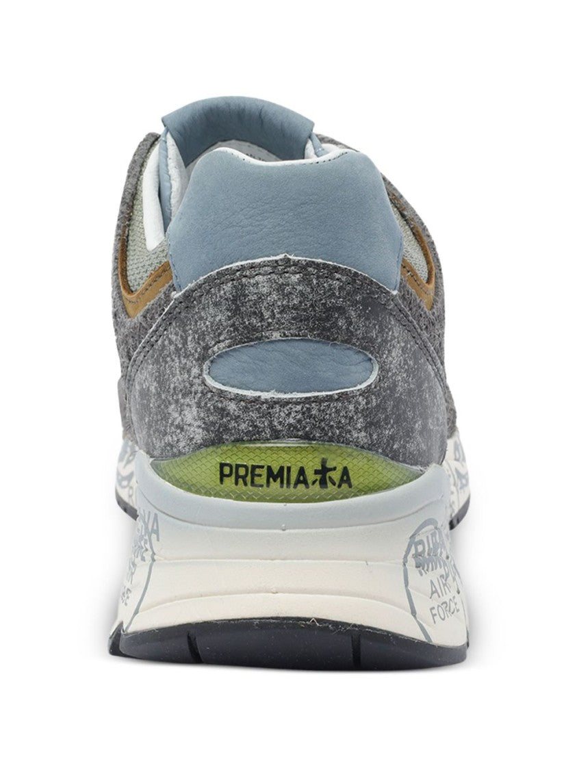 Premiata Dynamic Grey Sneakers With Textured Panels