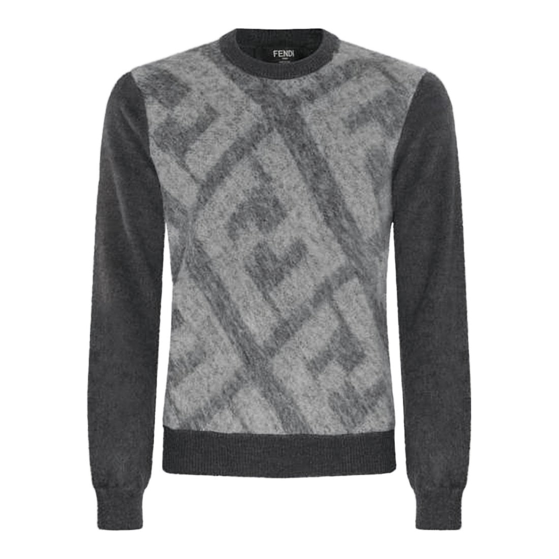Fendi Textured Grey Knit Sweater