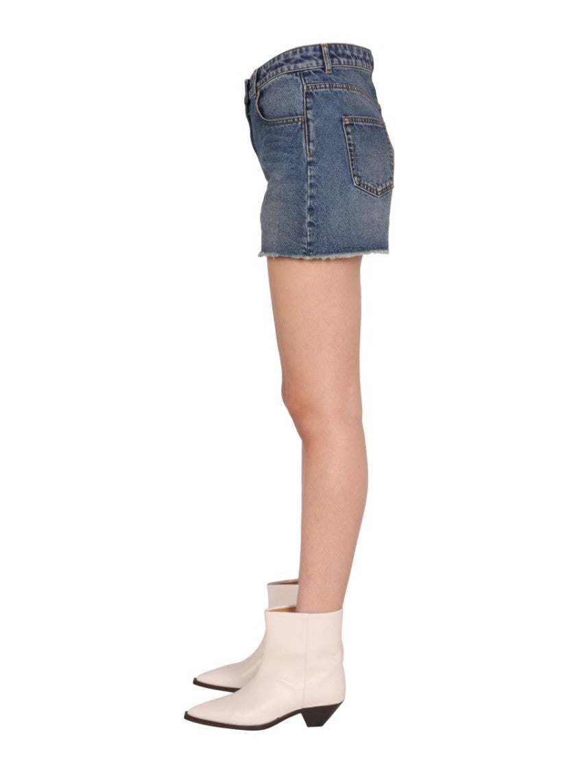 Palm Angels Medium Blue Denim Shorts