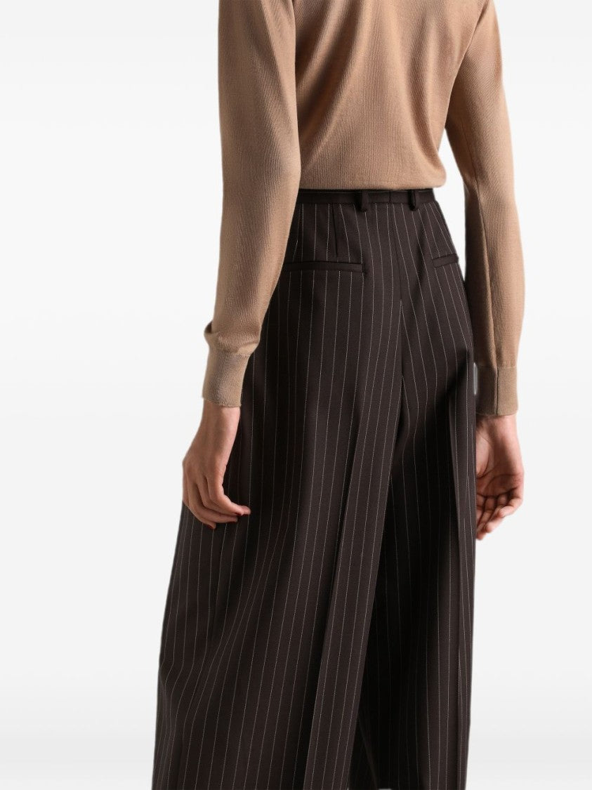 Dolce & Gabbana Pinstripe Wool Tailored Waist Pants
