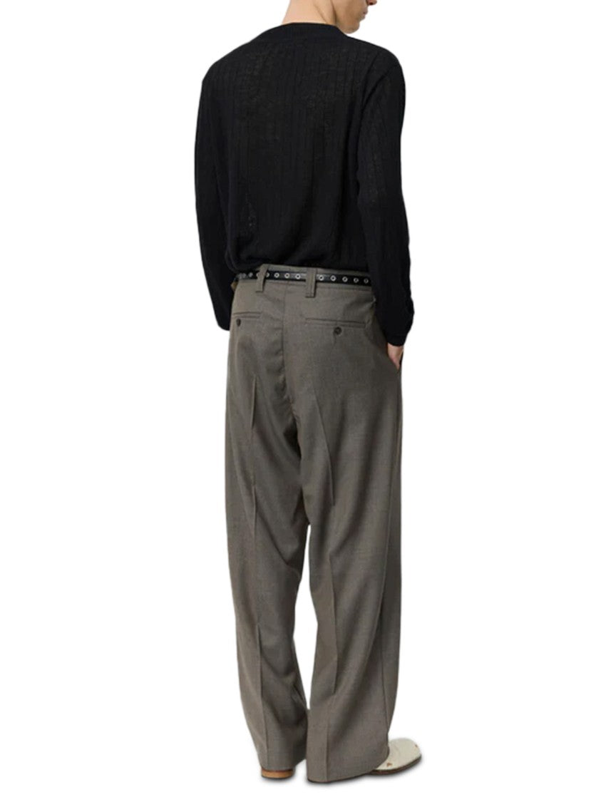 Mfpen High-Waisted Brown Trousers With Pleated Front