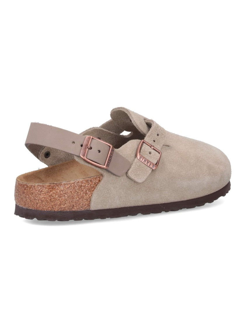 Birkenstock "Tokio" Mules – Taupe Suede