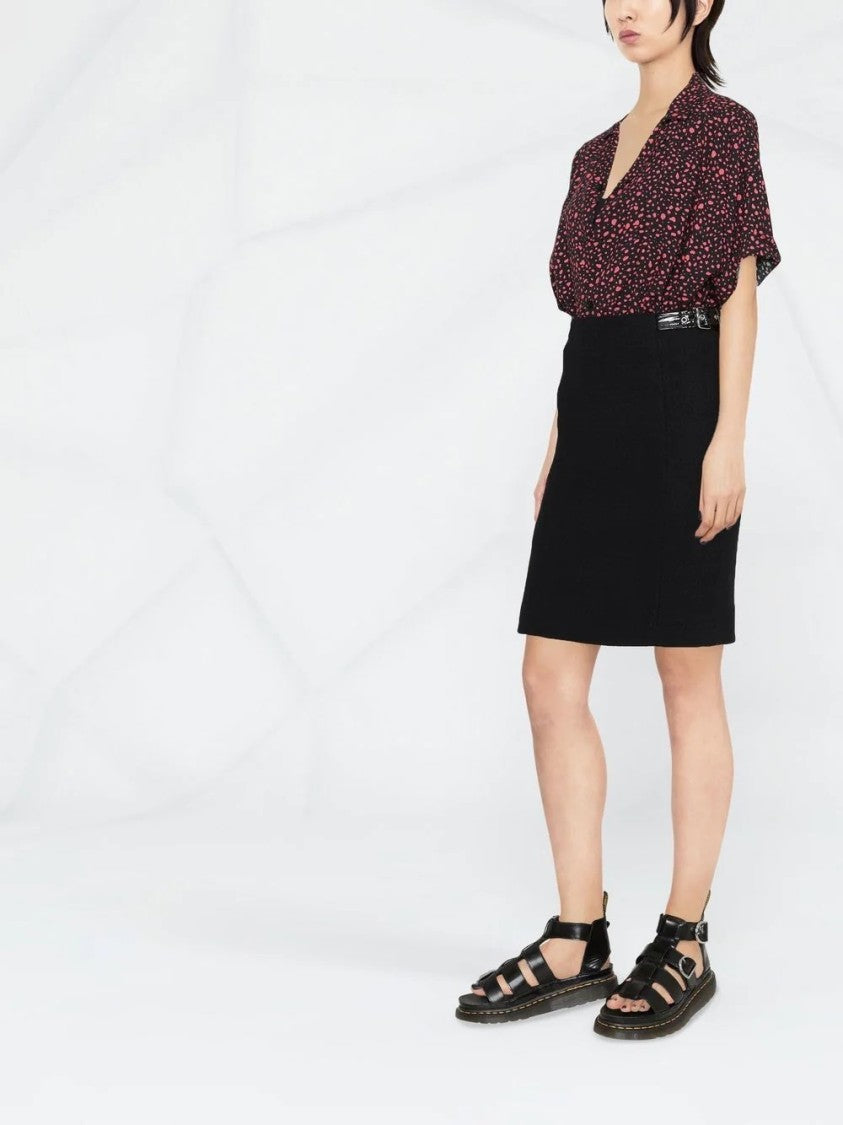 Moschino Straight-Cut Textured Mini Skirt