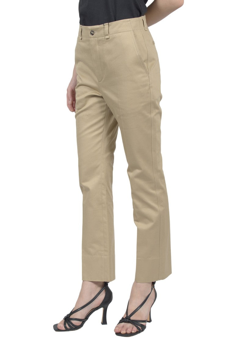 Saint Laurent Beige Cotton Cropped Trousers