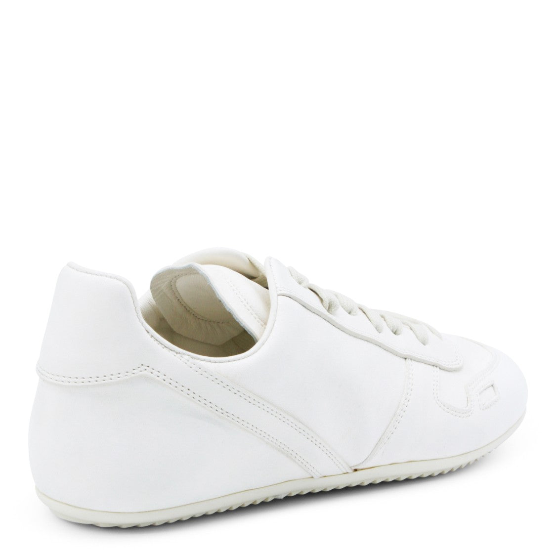 Rick Owens White Leather Shark Sole Sneakers